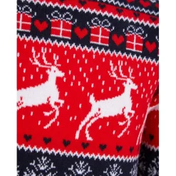 Pull Fille Noel SNOW REINDEER rouge