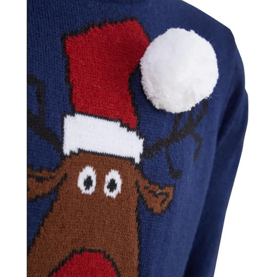 Pull Garçon Noel REINDEER bleu marine