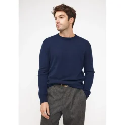 Pull homme col rond ZACH en cachemire bleu marine