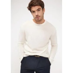Pull homme col rond ZACH en cachemire ecru