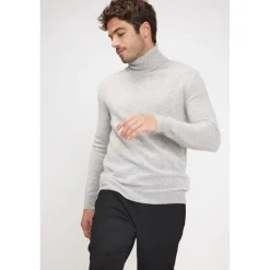 Pull homme col roule ZACHARY en cachemire gris perle