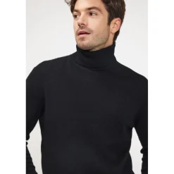 Pull homme col roule ZACHARY en cachemire noir