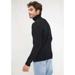 Pull homme col roule ZACHARY en cachemire noir