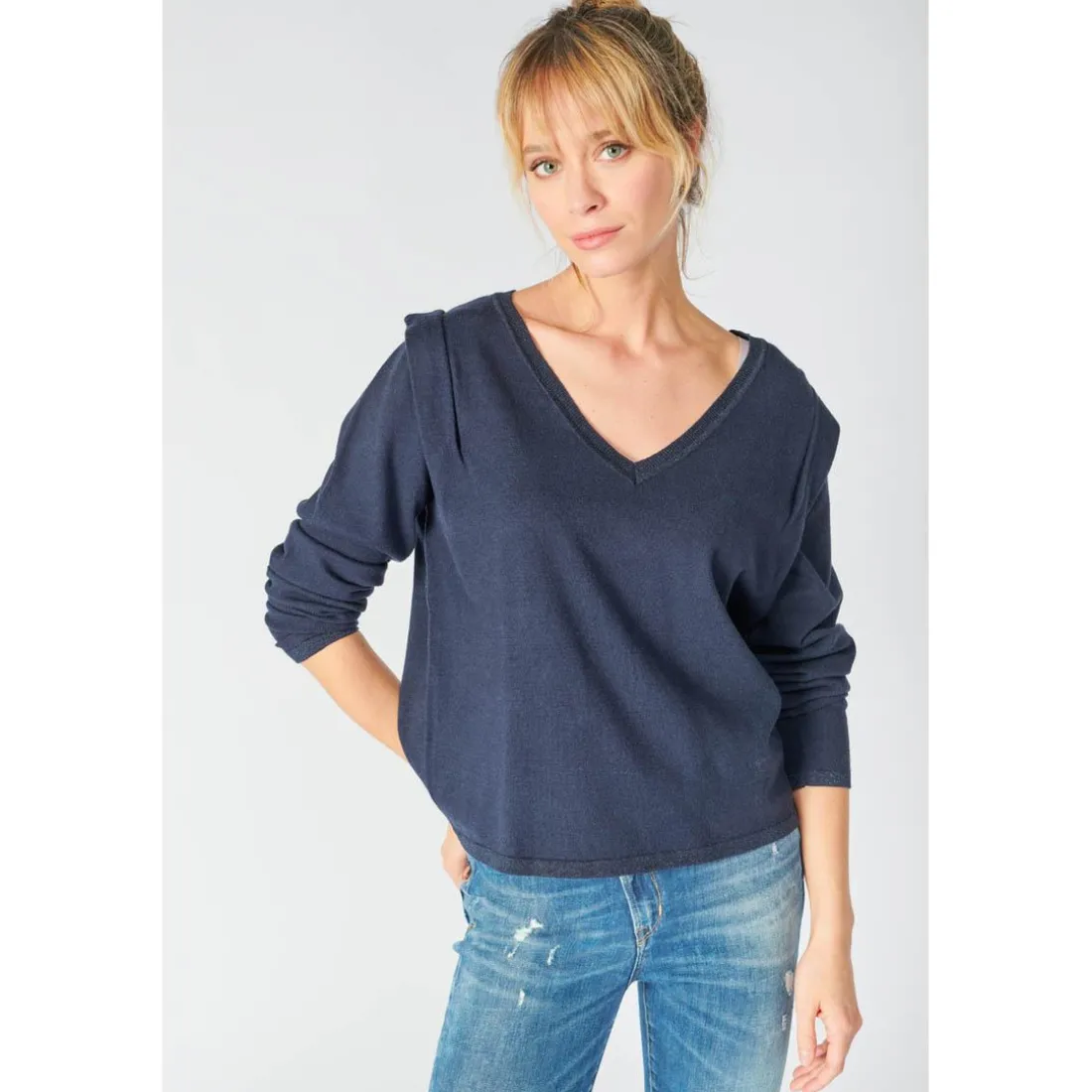 Pull Lilly bleu marine en viscose