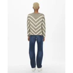 Pull manche longues et rayures violet Kara