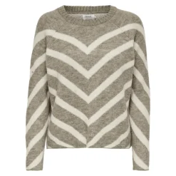 Pull manche longues et rayures violet Kara