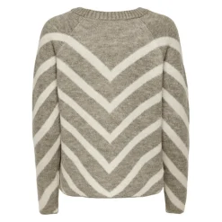 Pull manche longues et rayures violet Kara