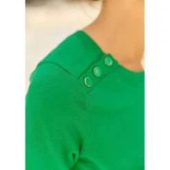 Pull manches courtes en coton MAYA vert