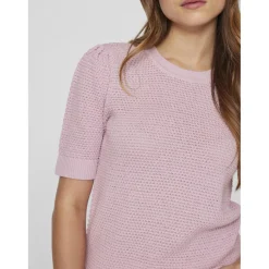 Pull manches courtes en maille Idalo violet Tara