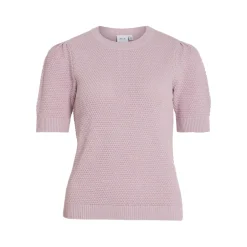 Pull manches courtes en maille Idalo violet Tara