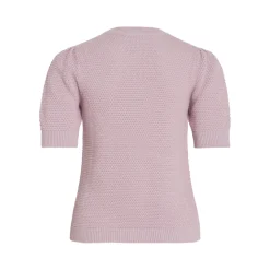 Pull manches courtes en maille Idalo violet Tara