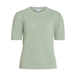 Pull manches courtes en maille Idalo vert Sam