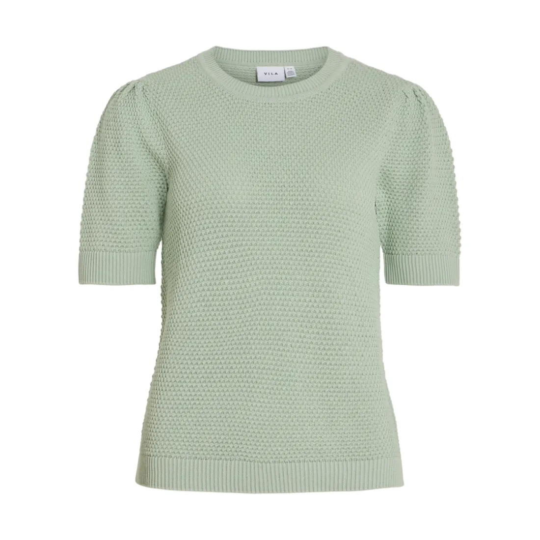 Pull manches courtes en maille Idalo vert Sam