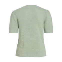 Pull manches courtes en maille Idalo vert Sam