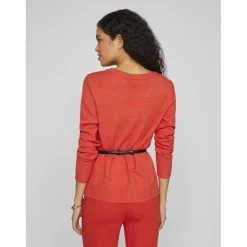 Pull manches longue à maille viscose Ril rouge Maëlys Jade
