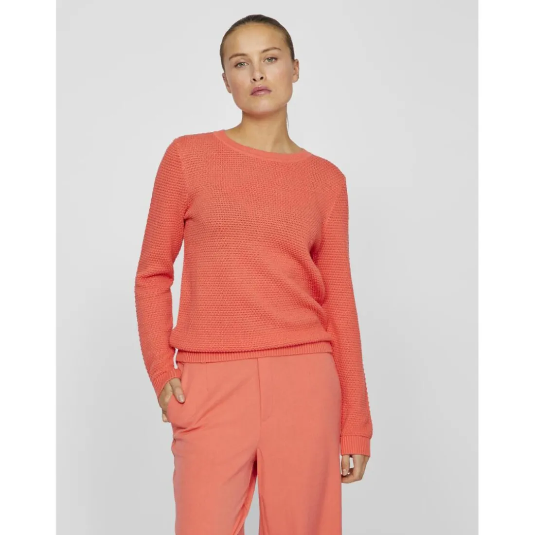 Pull manches longues en maille Idalo rose Lily