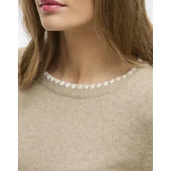 Pull manches longues en mailles Ril marron Alia