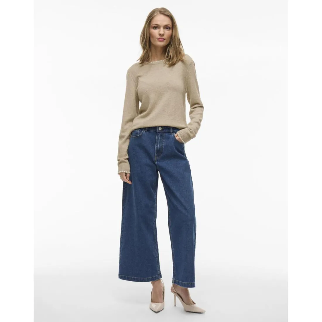 Pull manches longues en mailles Ril marron Alia