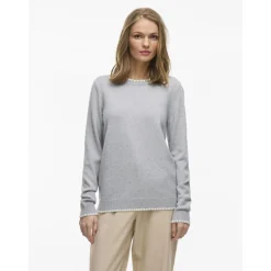 Pull manches longues en mailles Ril gris Luna