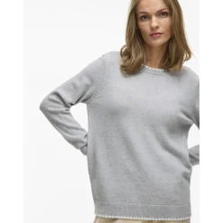Pull manches longues en mailles Ril gris Luna