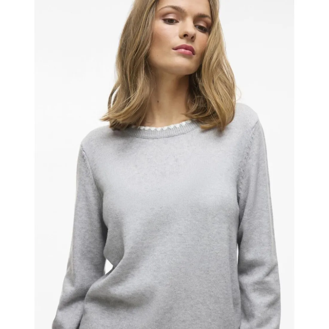 Pull manches longues en mailles Ril gris Luna