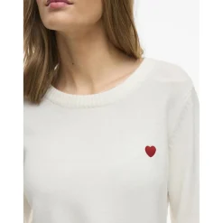 Pull manches longues en mailles Ril blanc Daisy