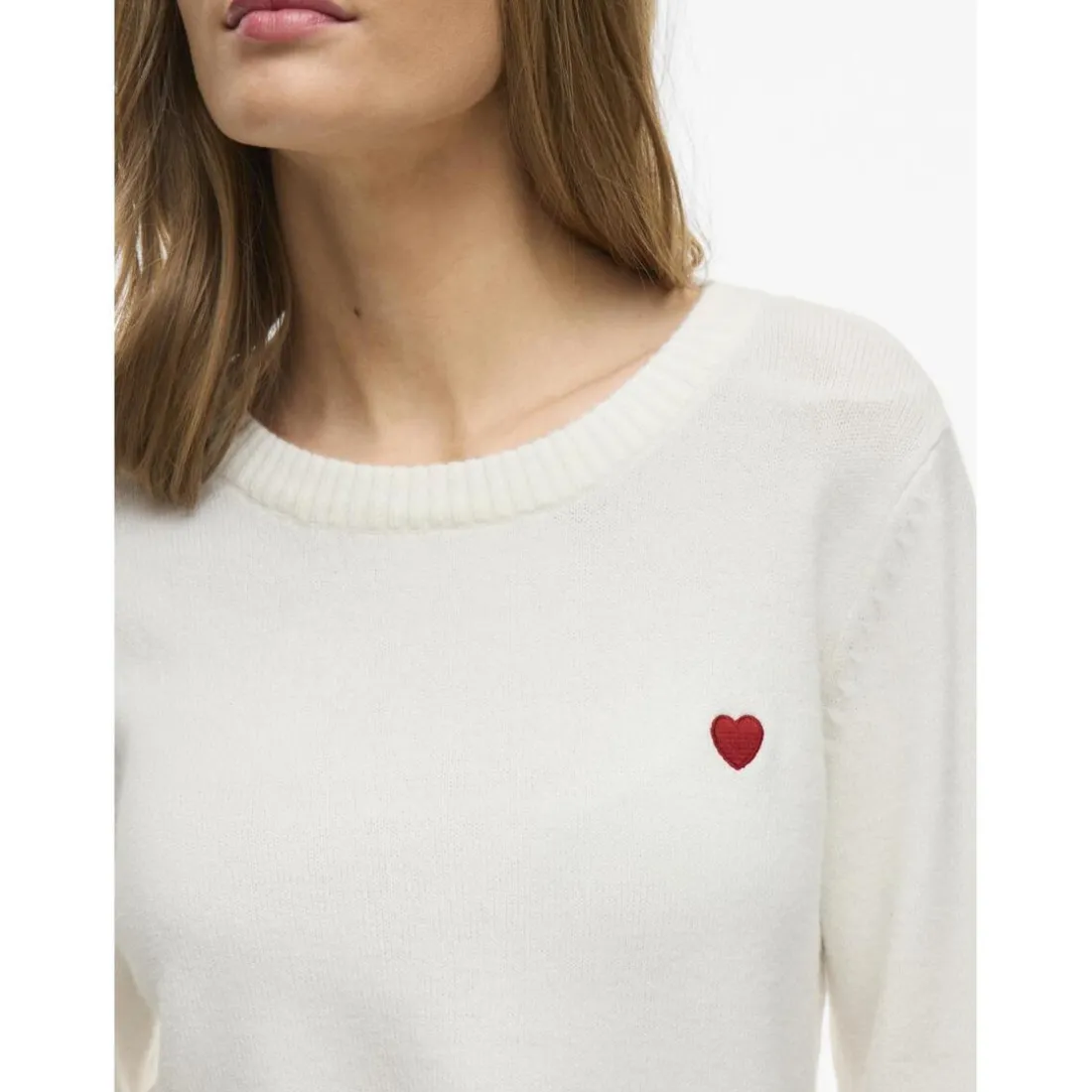 Pull manches longues en mailles Ril blanc Daisy
