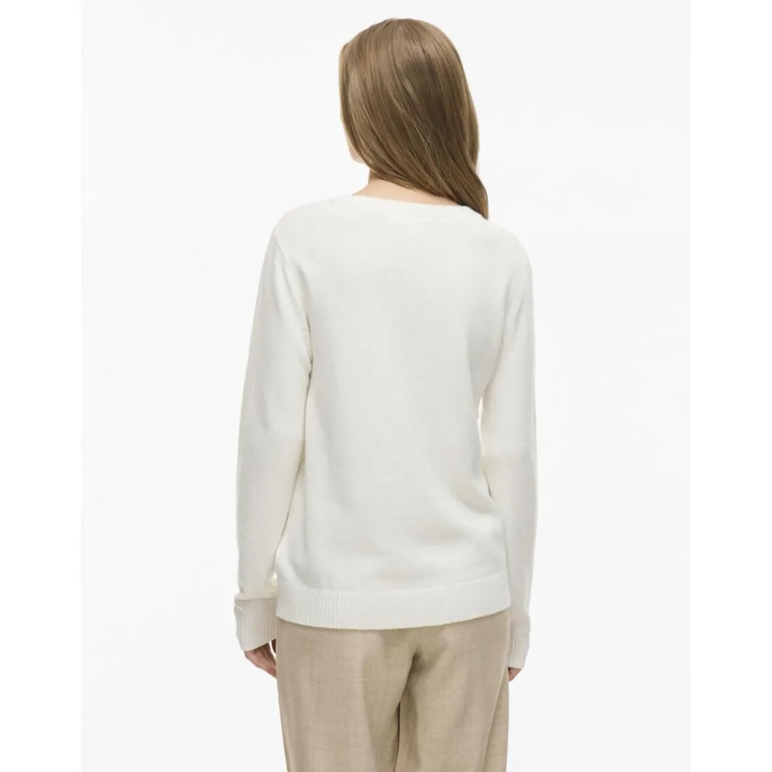 Pull manches longues en mailles Ril blanc Daisy