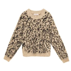 Pull MAY à imprimé léopard beige et noir