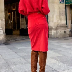 Pull MELANIE rouge en mohair