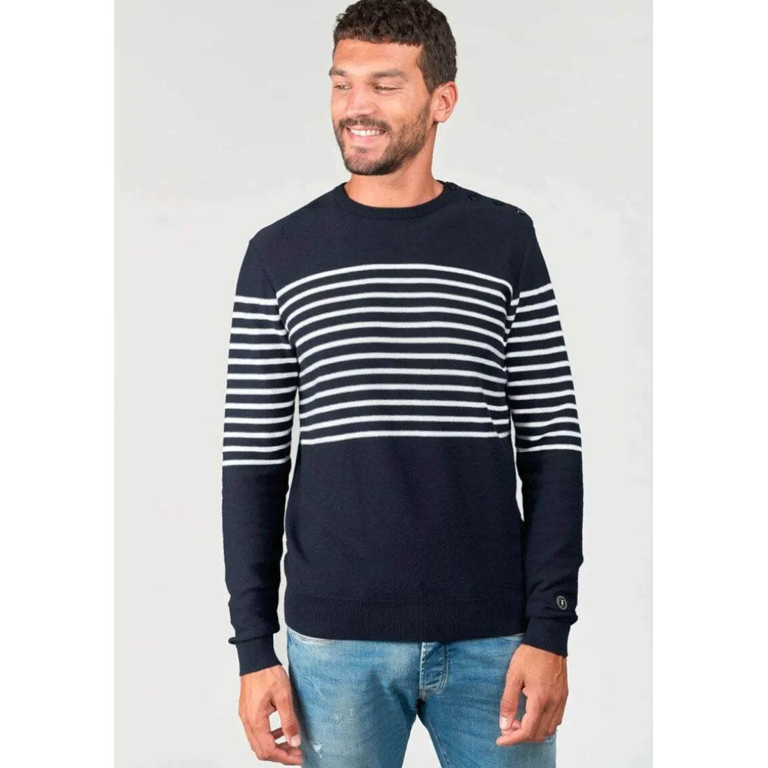 Pull ORAS bleu en coton