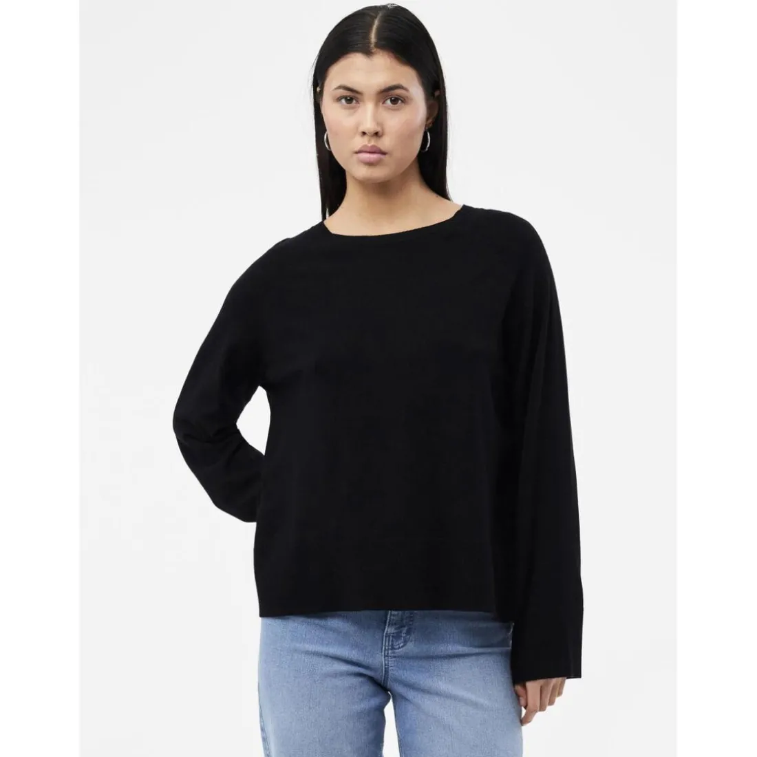 Pull over manches longues en viscose Sia noir Mae