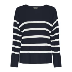 Pull over manches longues Sia bleu en viscose Bree