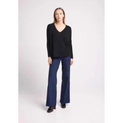 Pull poncho femme ZANCHA en cachemire noir