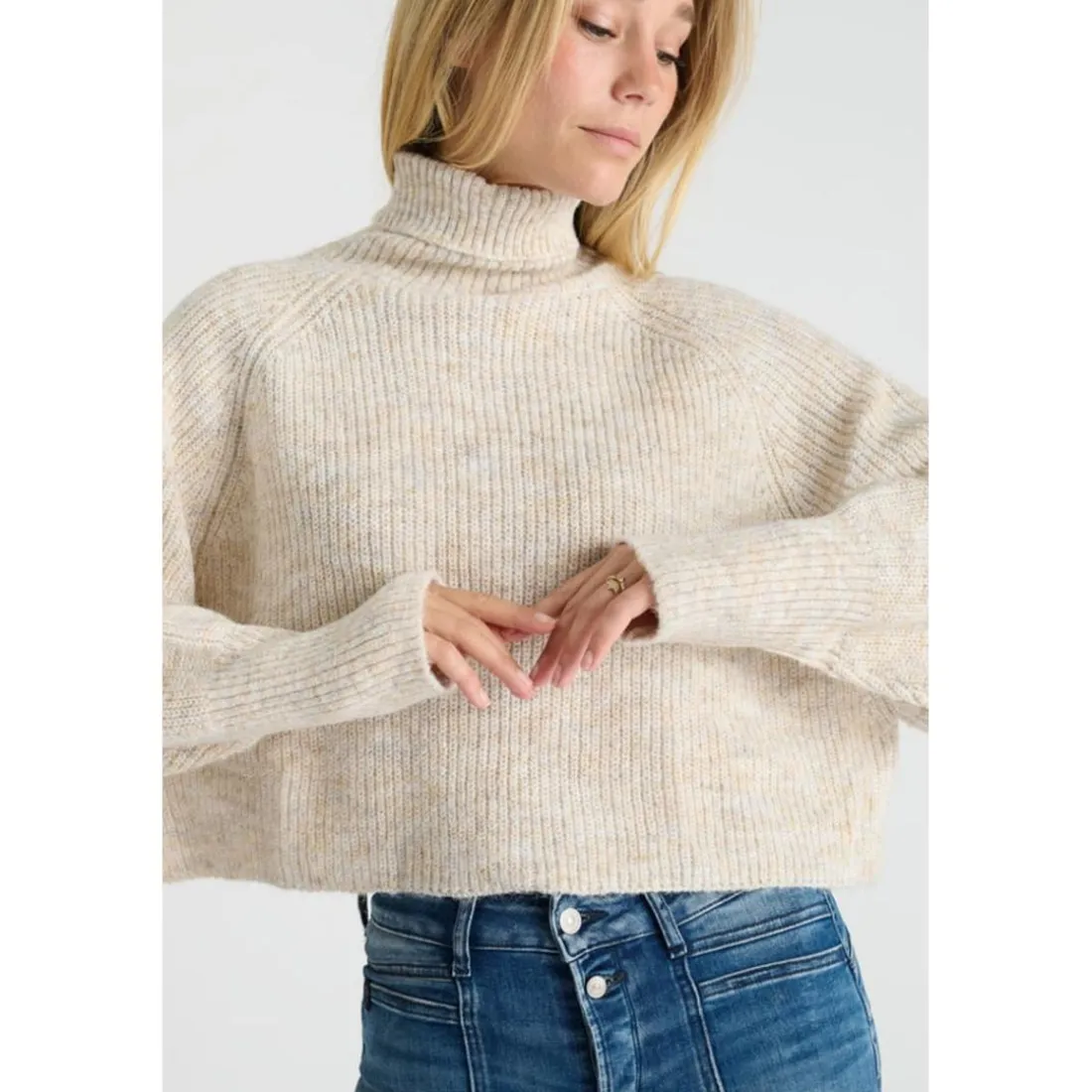 Pull SAIAGI beige Trix en coton