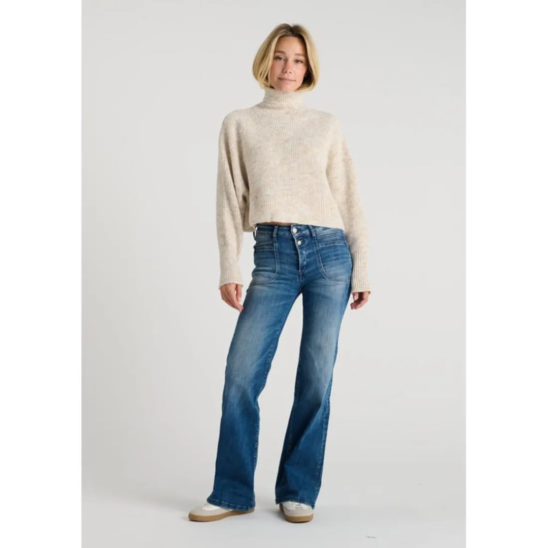 Pull SAIAGI beige Trix en coton