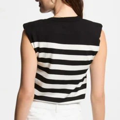 Pull sans manches femme noir en viscose