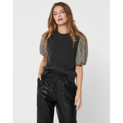 Pull sans manches gris