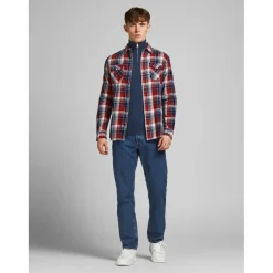 Pull zip Col haut Manches longues Bleu Marine en coton