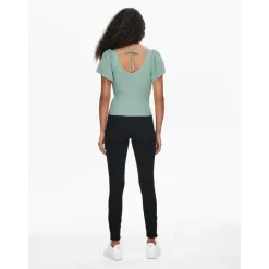 Pull-overs Col en V Manches courtes vert