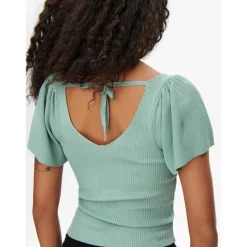 Pull-overs Col en V Manches courtes vert