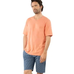 Pyjama court col V homme coton Bio Eminence multicolore