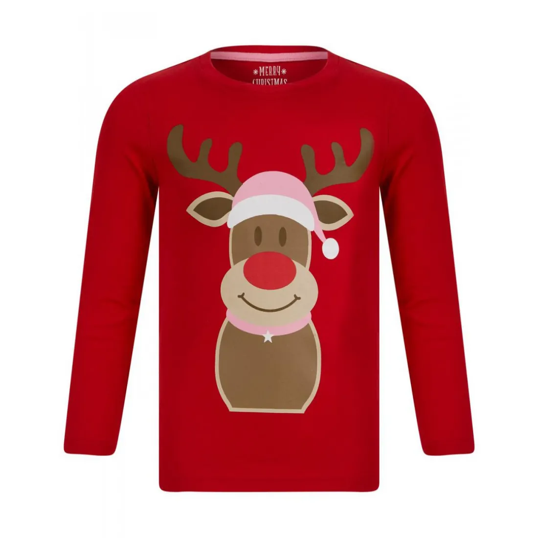 Pyjama de noel fille - rouge en coton