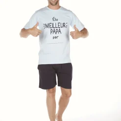 Pyjama en coton pour homme - bleu cl/marine