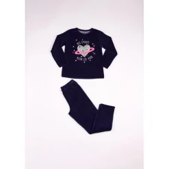 Pyjama Long fille - Bleu Marine à Motifs Colorés - Étoiles