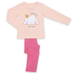 Pyjama Long fille - Nude à motifs Colorés / Rose - Nuage en coton
