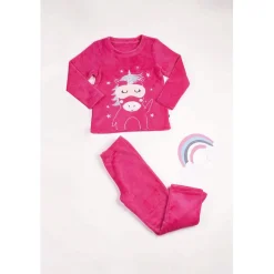 Pyjama Long fille - Rose Imprimé - Licorne