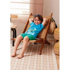 Pyjama short garçon bleu/vert en coton