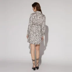 Robe à imprimé animalier écru