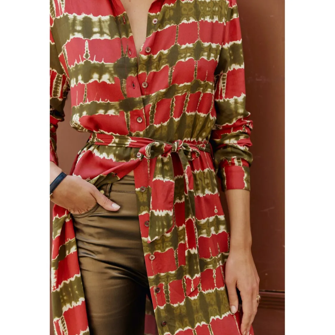 Robe - Rouge en viscose